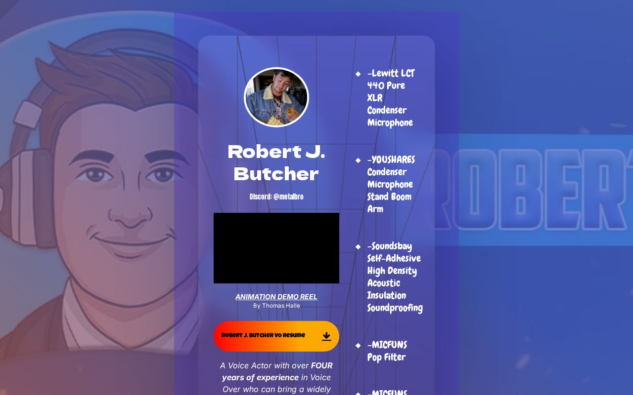 Robert J. Butcher Voice Over Website UPDATED